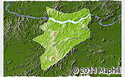 Physical 3D Map of Yunfu, darken