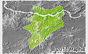Physical 3D Map of Yunfu, desaturated