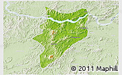 Physical 3D Map of Yunfu, lighten