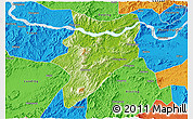 Physical 3D Map of Yunfu, political outside