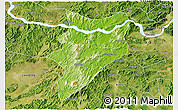 Physical 3D Map of Yunfu, satellite outside