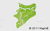 Physical 3D Map of Yunfu, single color outside