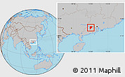 Gray Location Map of Yunfu