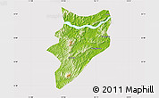 Physical Map of Yunfu, cropped outside