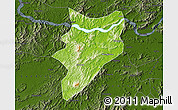 Physical Map of Yunfu, darken