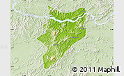 Physical Map of Yunfu, lighten