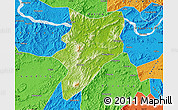 Physical Map of Yunfu, political outside