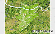 Physical Map of Yunfu, satellite outside