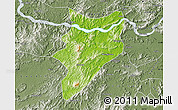 Physical Map of Yunfu, semi-desaturated