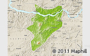 Physical Map of Yunfu, shaded relief outside