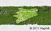 Physical Panoramic Map of Yunfu, darken