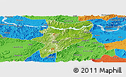 Physical Panoramic Map of Yunfu, political outside