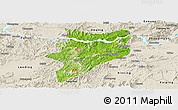 Physical Panoramic Map of Yunfu, shaded relief outside
