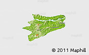 Physical Panoramic Map of Yunfu, single color outside
