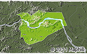 Physical 3D Map of Zhaoqing Shi, darken, semi-desaturated