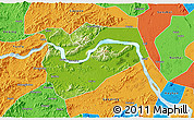 Physical 3D Map of Zhaoqing Shi, political outside