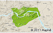 Physical 3D Map of Zhaoqing Shi, shaded relief outside