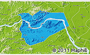 Political 3D Map of Zhaoqing Shi, physical outside