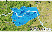 Political 3D Map of Zhaoqing Shi, satellite outside
