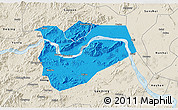 Political 3D Map of Zhaoqing Shi, shaded relief outside