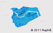 Political 3D Map of Zhaoqing Shi, single color outside