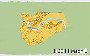 Savanna Style 3D Map of Zhaoqing Shi, single color outside