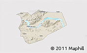 Shaded Relief 3D Map of Zhaoqing Shi, cropped outside