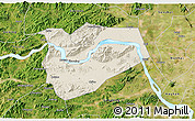 Shaded Relief 3D Map of Zhaoqing Shi, satellite outside