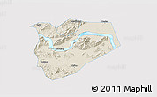 Shaded Relief 3D Map of Zhaoqing Shi, single color outside