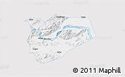 Silver Style 3D Map of Zhaoqing Shi, single color outside