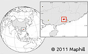 Blank Location Map of Zhaoqing Shi, highlighted country