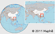 Gray Location Map of Zhaoqing Shi, highlighted country, within the entire country