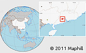 Gray Location Map of Zhaoqing Shi, highlighted country