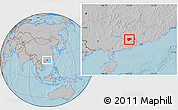 Gray Location Map of Zhaoqing Shi, hill shading