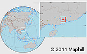 Gray Location Map of Zhaoqing Shi