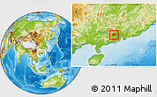 Physical Location Map of Zhaoqing Shi