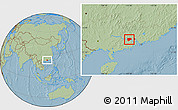 Savanna Style Location Map of Zhaoqing Shi, hill shading