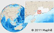 Shaded Relief Location Map of Zhaoqing Shi, highlighted parent region