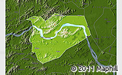 Physical Map of Zhaoqing Shi, darken