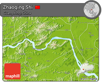 Physical Map of Zhaoqing Shi