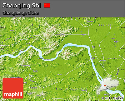 Physical Map of Zhaoqing Shi