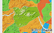 Physical Map of Zhaoqing Shi, political outside