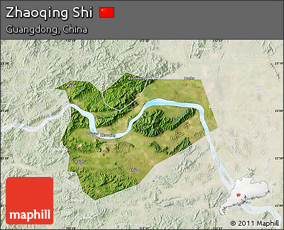 Satellite Map of Zhaoqing Shi, lighten