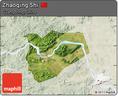 Satellite Map of Zhaoqing Shi, lighten