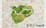 Satellite Map of Zhaoqing Shi, shaded relief outside