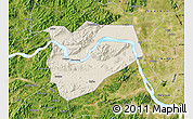 Shaded Relief Map of Zhaoqing Shi, satellite outside