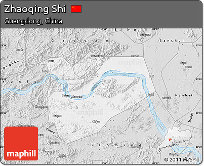 Silver Style Map of Zhaoqing Shi