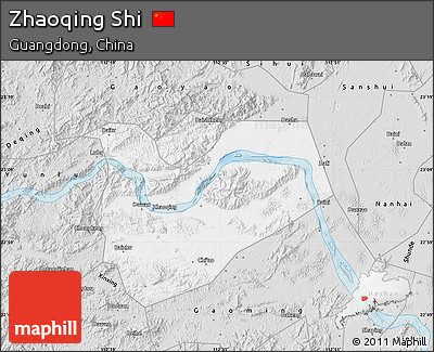 Silver Style Map of Zhaoqing Shi