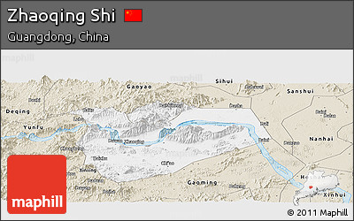 Classic Style Panoramic Map of Zhaoqing Shi