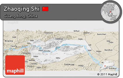 Classic Style Panoramic Map of Zhaoqing Shi